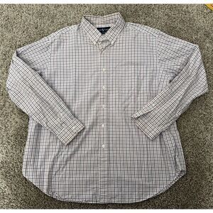 Polo Ralph Lauren Button Down Shirt Mens 2XL Pink‎ Blue Long Sleeve Classic Fit